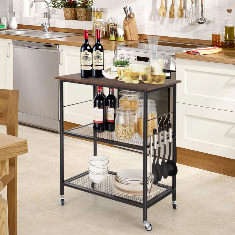 Wood Bar Cart, Brown