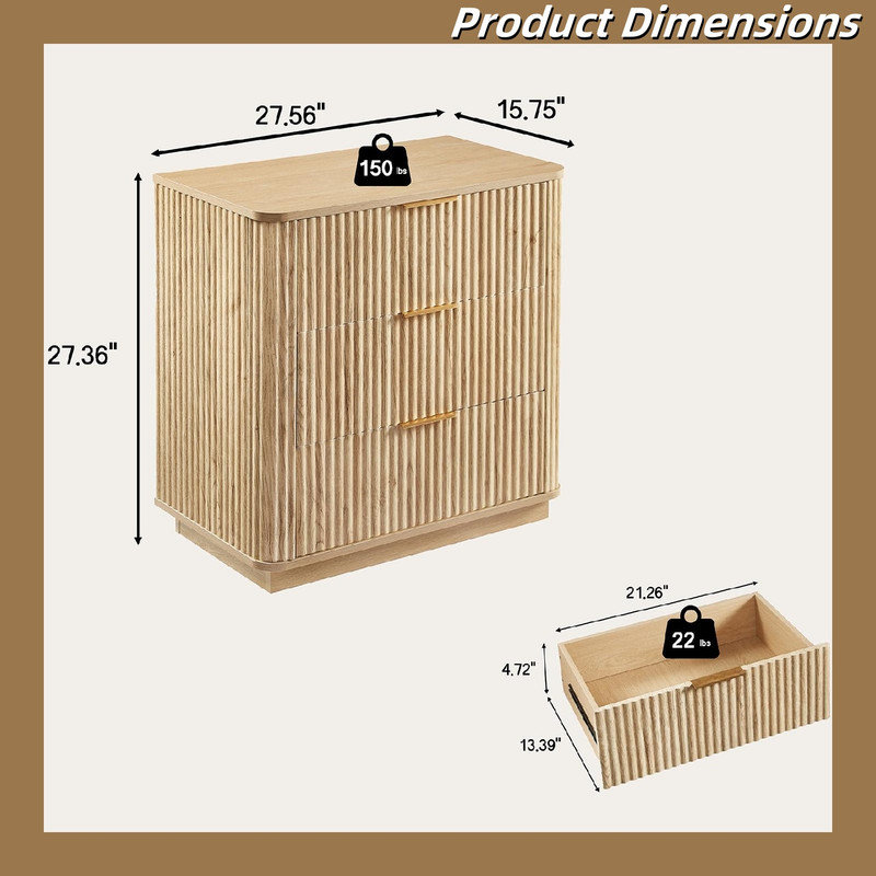 Commode 3 tiroirs Wave