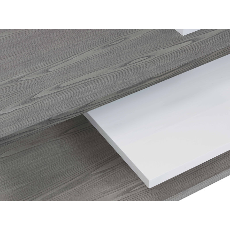 Table basse Planar, Gris châtaignier / blanc