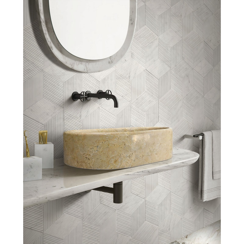 Lavabo vasque, lavabo ovale pour salle de bain, Doré