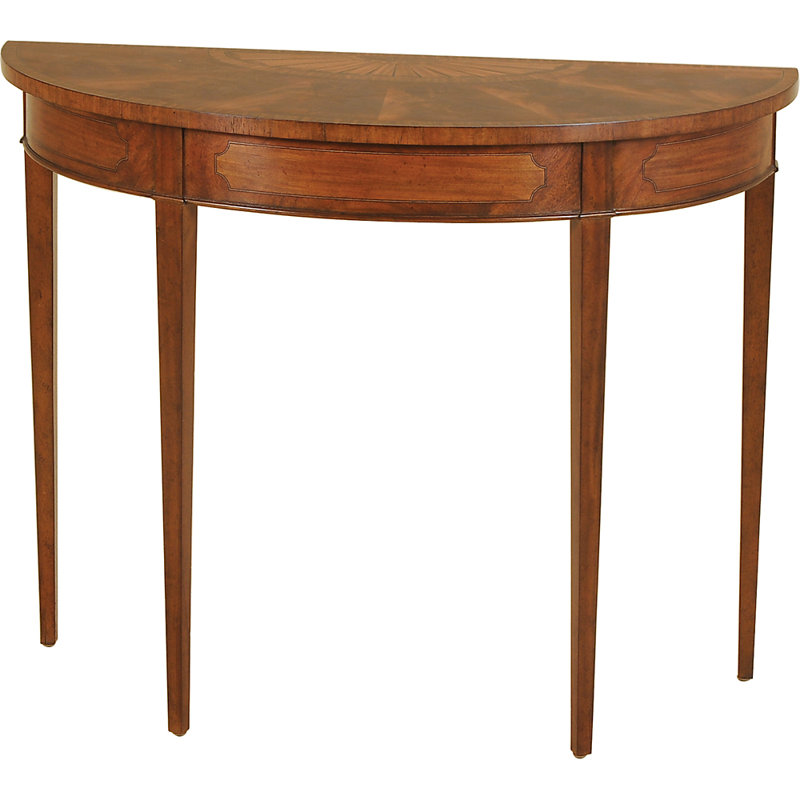 Hepplewhite 50'' Irish Mahogany Demilune Console Table