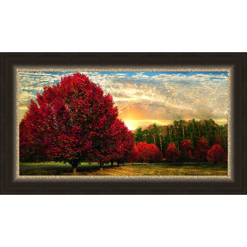 «Crimson Trees», reproduction d'impression encadrée