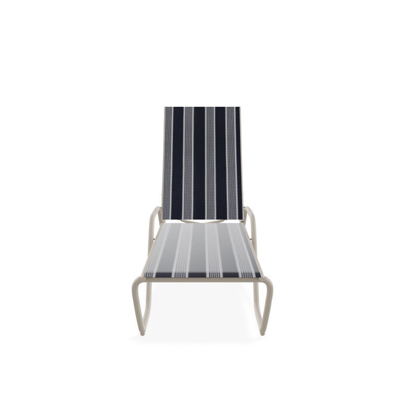 Outdoor Rust-Resistant Metal Chaise Lounge, Textured Desert, Night