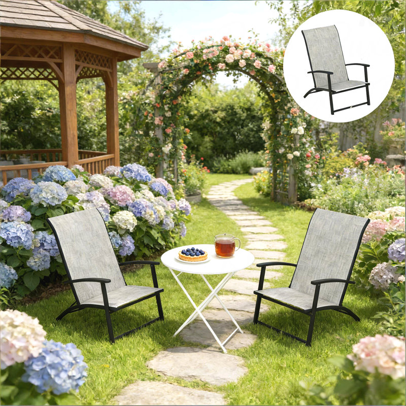 Ensemble de 2 chaises d'extérieur pliantes, Gris