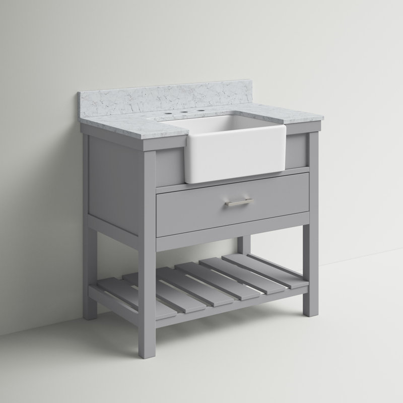 Ensemble de meuble-lavabo simple 36 po Pelaghia, Gris