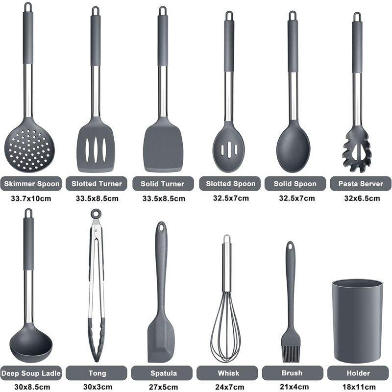 Rareweaves 12 Utensil Set, Grey
