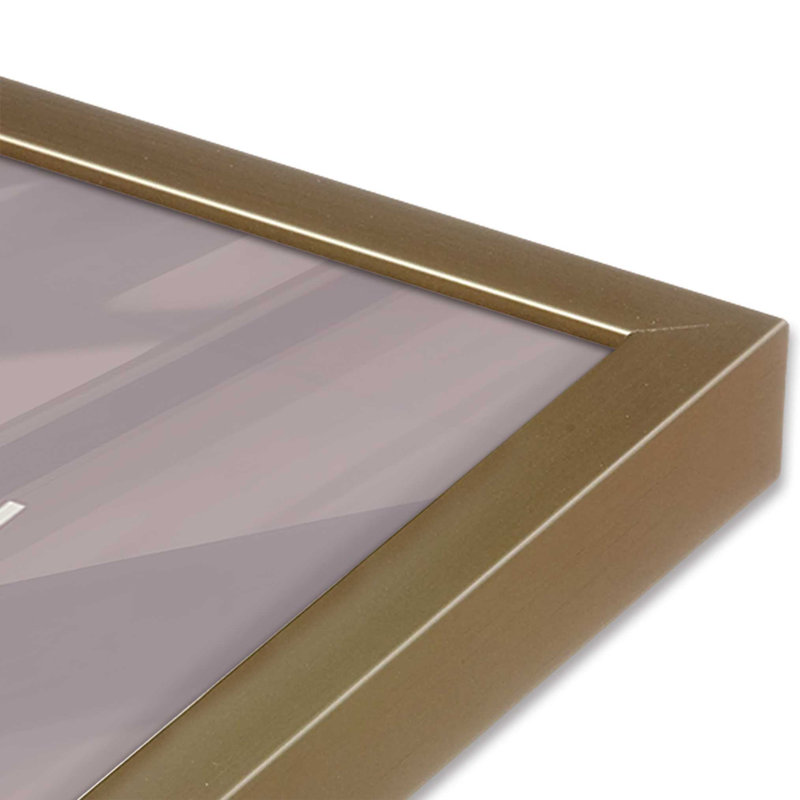 «Warm Taupe Bauhaus Composition affiche II», impression roulée, Reproduction encadrée sans passe-partout, Or brossé