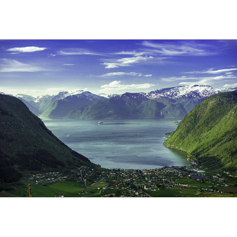 Norvège, vallée du fjords - Photographie sur toile tendue, L 12 po x H 8 po