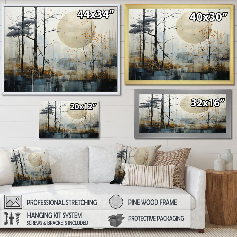 Japon, art minimaliste zen serein, art mural japonais, H 34 po x l 44 po x P 1,5 po, Cadre flottant noir