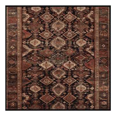 Machine Washable Persian Brown Area Rug