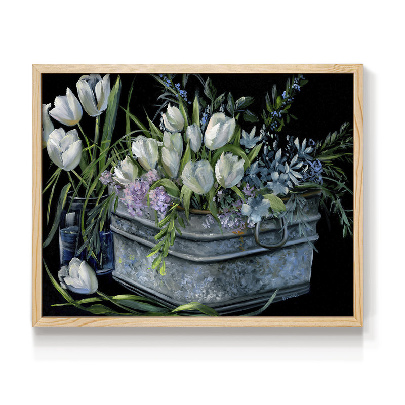 Wild Tulips - Reproduction encadrée - Restickable, H 8 po x l 10 po, Naturel