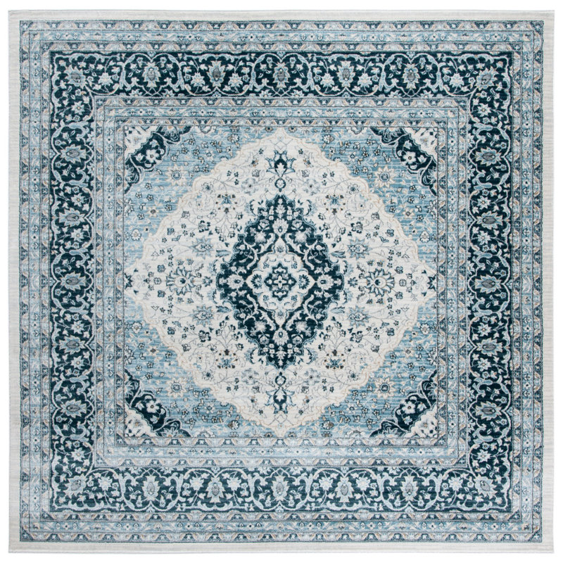 Delmer Performance Oriental Rug, Square 8'
