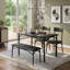 4-Piece Dining Set for 4, Rectangular Table with Upholstered Bench & 2 Chairs, Metal Frame-103727040