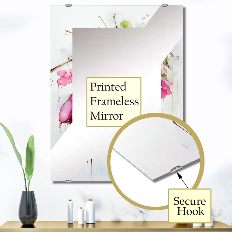 Sabela - Miroir mural fuchsia MIR134156, 40 po x 30 po