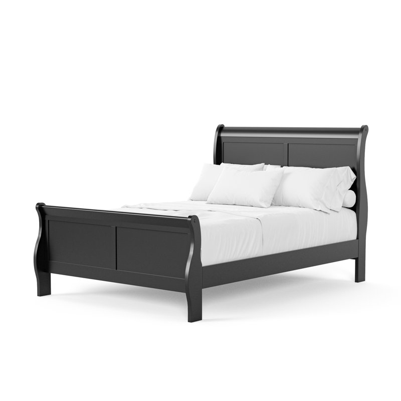Emelinda Transitional Sleigh Bed, Full / Double, Black