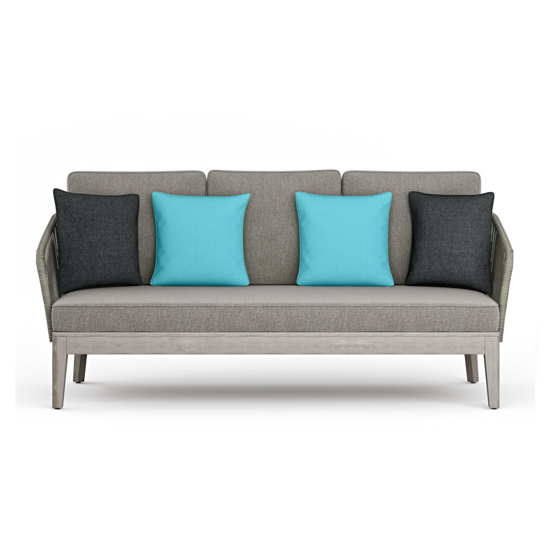 Carmel Gray Sand Drift Acacia Wood Outdoor Sofa