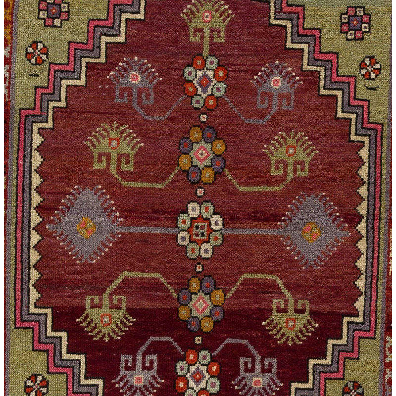 Fantastique tapis turc rétro Dazkiri Village, unique en son genre