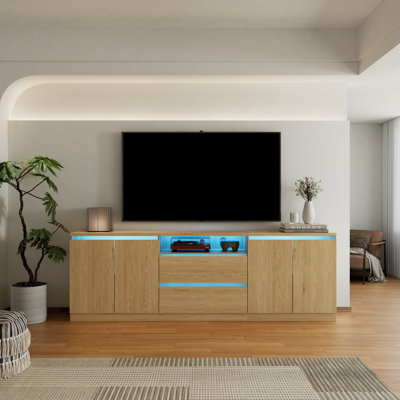 Meuble télé moderne pour téléviseur de 100 po ou moins avec lumière DEL