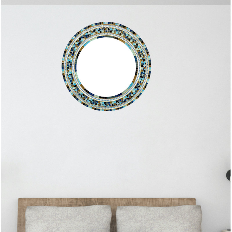 Miroir mural en mosaïque Tarrade, Brun clair / jaune