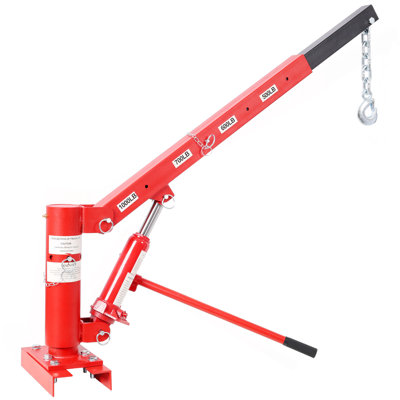 Grue à charge de levage de camion de levage supplémentaire d'une capacité de 1000 lb, montée sur base pivotante verrouillable, rouge