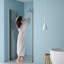 Porte de douche en verre trempé l 32 po x H 72 po, noir mat, porte insonorisée avec cadre noir, verre, aspect épuré