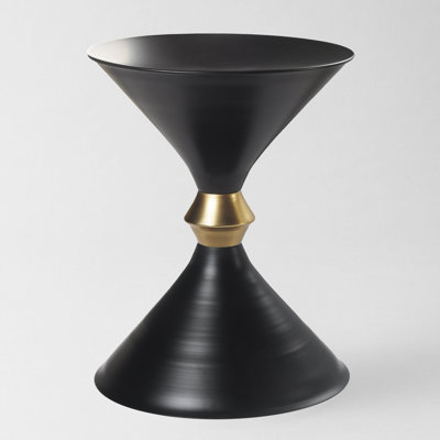 Dareau Handcrafted Modern Black Iron Top End Table