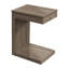 Table d'appoint, en forme de C, bout, côté, collation, tiroir de rangement, salon, chambre à coucher, stratifié brun, contemporain, moderne