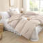 Ensemble d'édredon en vichy brun clair (79 x 90 pouces), ensemble de lit à carreaux brun à carreaux quadrillé pour enfants, 3 pièces de literie en microfibre géométrique légère BCBG-124609686-133330487