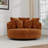59.8" W Oversized Barrel Chair, Chenille Sofa Chair  With Ottoman And Pillows-541384937