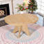 Table de salle à manger extensible de 42 à 58 pouces pour 4 à 6 personnes, table de cuisine avec pieds croisés robustes, aspect bois massif-798897729