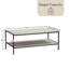 Sylvie Industrial Style Rustic Coffee Table with Metal Legs and Storage, Living Room Furniture-795822494