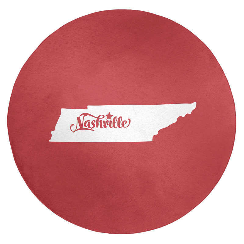 Tapis en poly-chenille nashville tennessee, Rond 5 pi