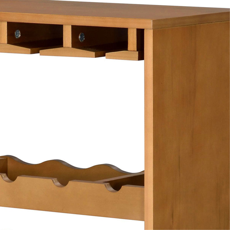 7-Tier Oak Finish Wine Cabinet Rack (35 Bottles)