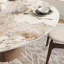 Table de salle à manger Amberly Travertin et dessus en pierre avec base en bois massif - Design moderne pour la maison et le divertissement-888407947-888407950