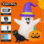 5 FT LED-Lit Halloween Inflatable Ghost with Black Cat & Pumpkin