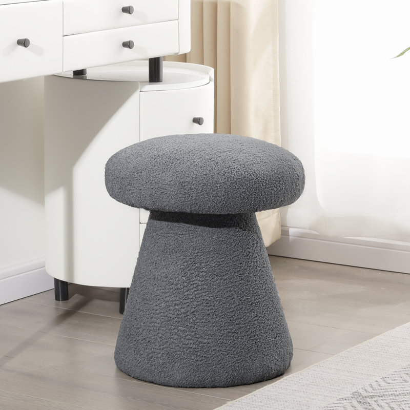 Kenndy  Mushroom Ottoman Footstool, Gray