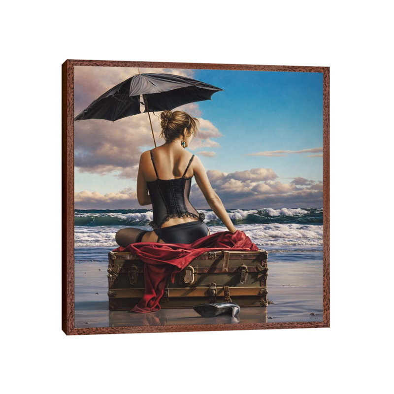 On The Edge Of The World by Paul Kelley - Print on Canvas, 66.04 cm H x 66.04 cm W, Classic Brown Wood Framed