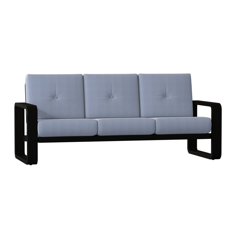 Vale Outdoor 3 - Seat Patio Sofa, Canvas Bird's Eye Sunbrella® Canvas, Textured Black