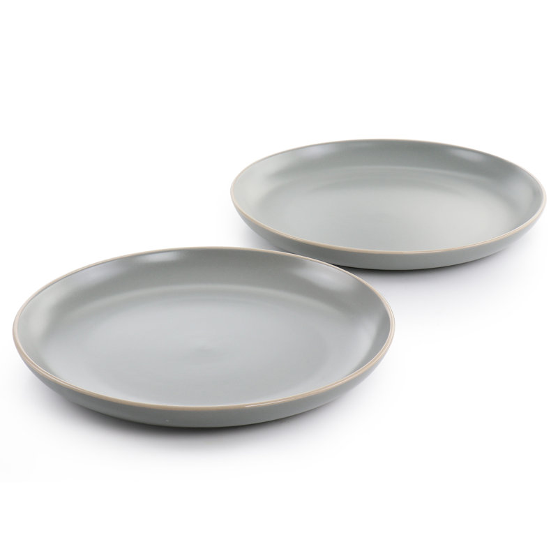 Ensemble de 2 assiettes rondes en grès de 10,5 pouces Gibson Home Rockaway