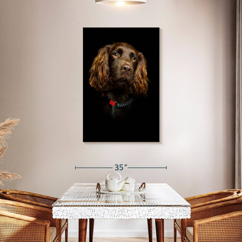 Somber Cocker Spaniel, 45" H x 30" W