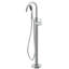 Round Double Handle Floor Mounted Freestanding Tub Filler with Diverter and Hand Shower-1732766857