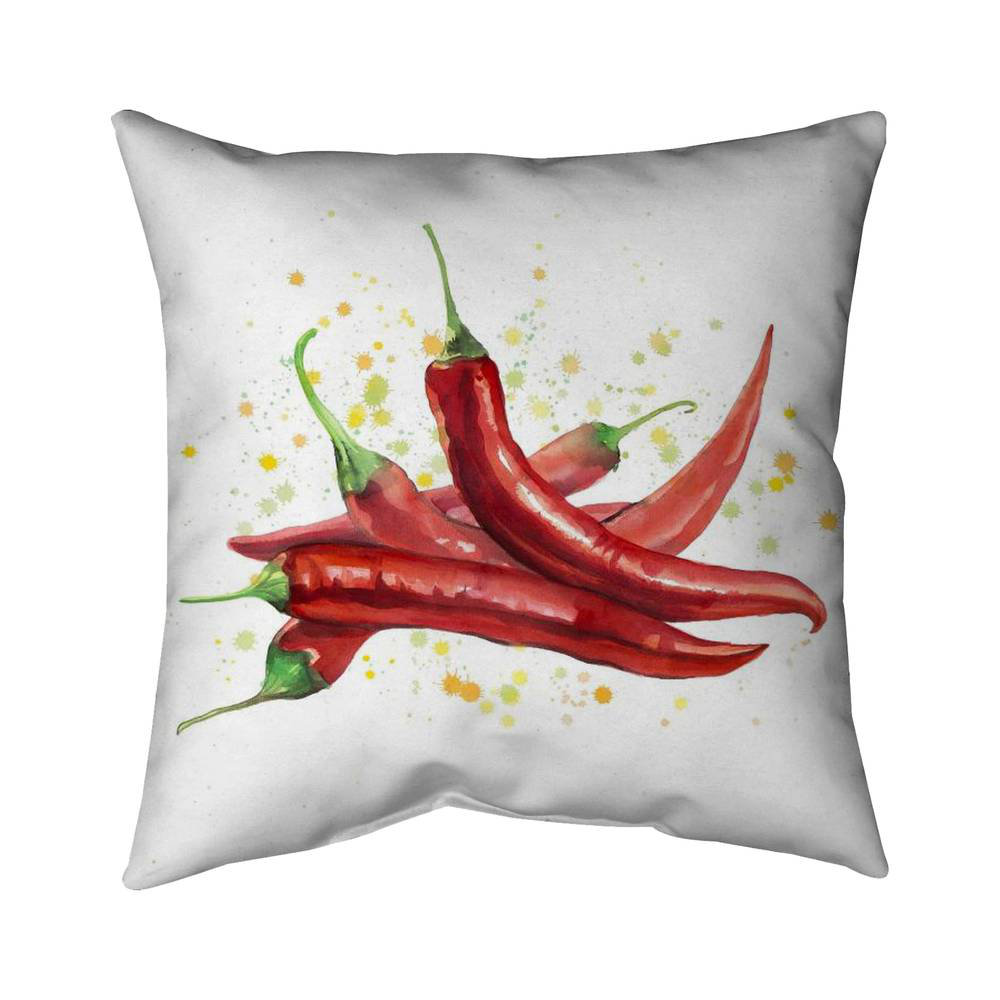 Begin Edition International Inc. Red Hot Peppers Square Throw Pillow