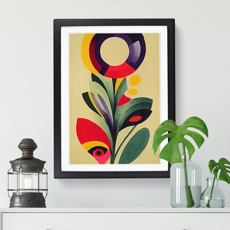 Ballymena Iris Flower Abstract 1 Piece Wall Art, 34cm H x 25cm W x 2cm D, Walnut