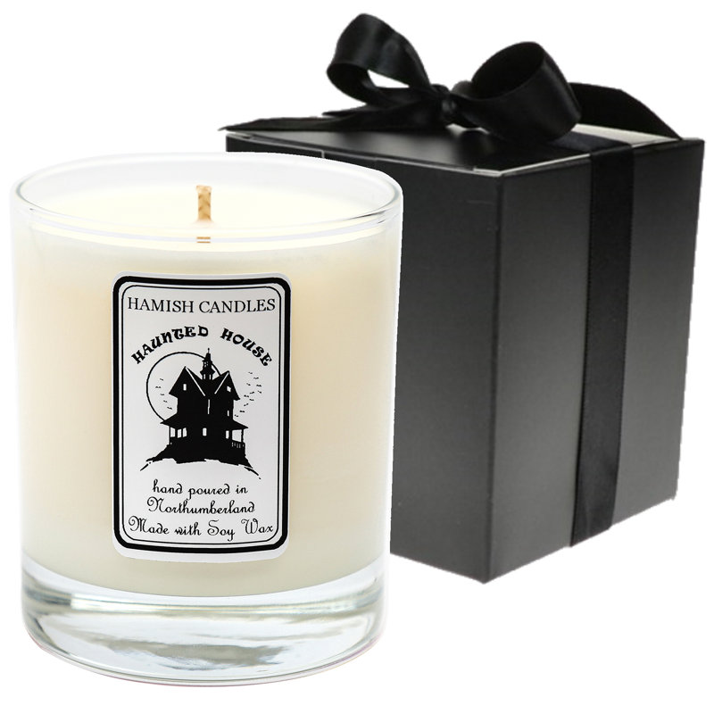 Haunted House Scented Jar Candle with Glass Holder