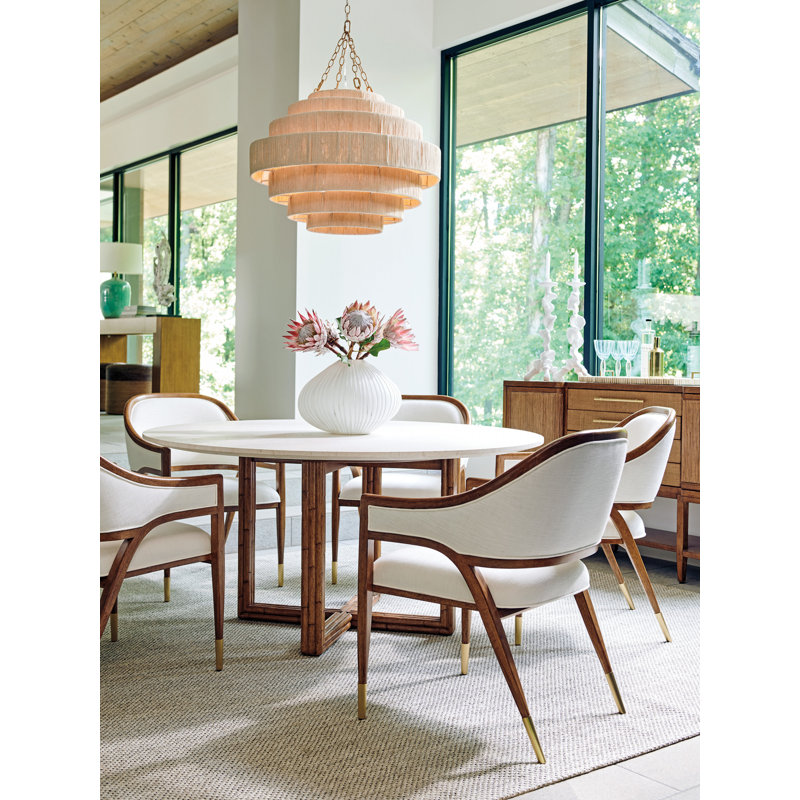 Palm Desert Jameson Upholstered Arm Chair, Cream