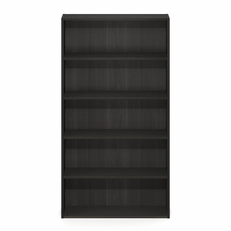 Bibliothèque ouverte à 5 niveaux, tablette, rangement, 7 x 24 x 44, espresso