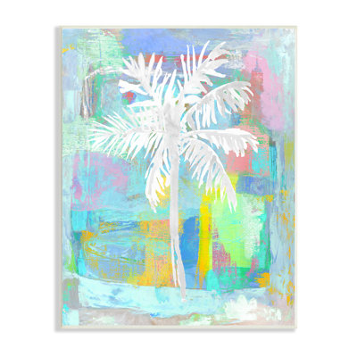 Palmier blanc tropical avec des coups de pinceau vifs par Kristen Dew - peinture