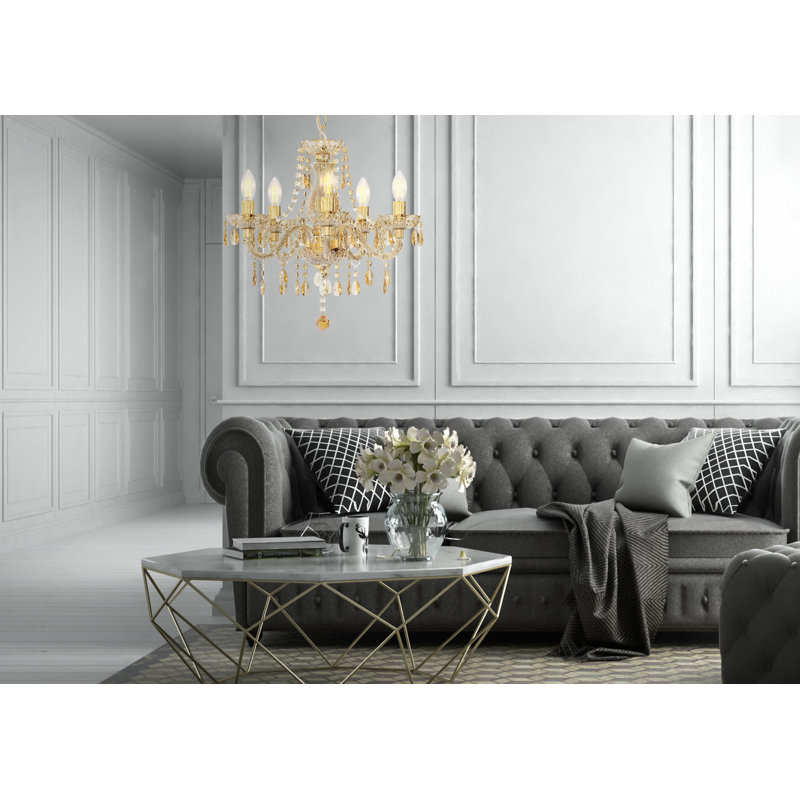 5 - Light Chandelier, Gold