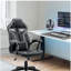 Fauteuil de jeu de course réglable Aspect en similicuir noir et filet gris foncé avec coussin de soutien lombaire