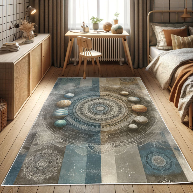 Machine Printed 177cm X 122cm Area Rug